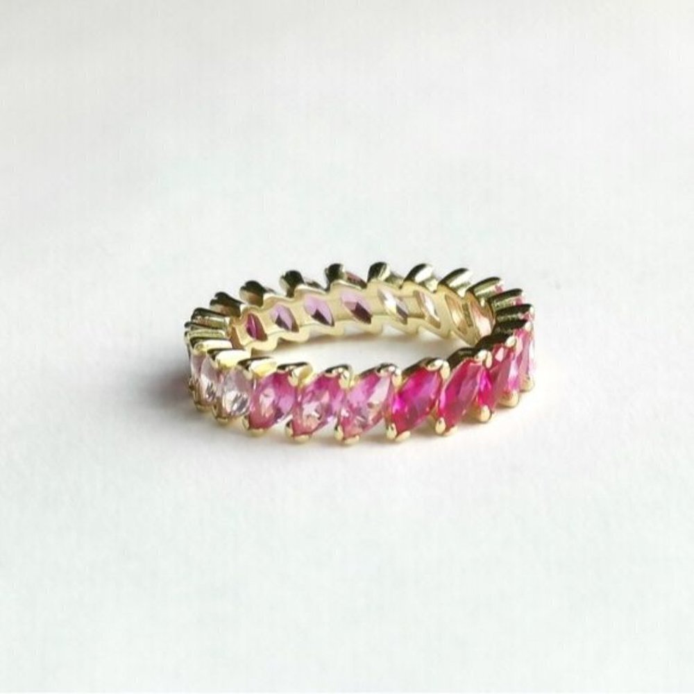 Spinel Eternity Band Ring in 14k Gold size 8 NEW - Picture 8 of 10